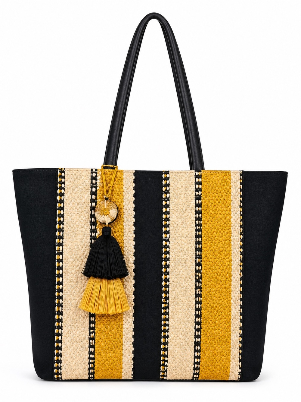 Copper Craft Striped Jute Tote Bag